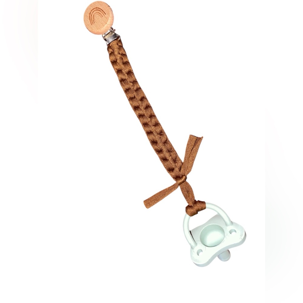 ⭐️5/$10⭐️ Brown Boho Rainbow Nylon Pacifier Clip